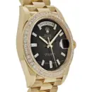 Rolex Day-Date 40 228398TBR Yellow Gold Onyx Baguette Diamond Dial Baguette Bezel