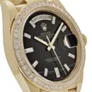Rolex Day-Date 40 228398TBR Yellow Gold Onyx Baguette Diamond Dial Baguette Bezel