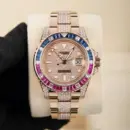 Rolex GMT-Master II 126755SARU Rose Gold Sapphire and Ruby Diamond Pave