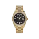 Rolex Day-Date 40 228398TBR Yellow Gold Onyx Baguette Diamond Dial Baguette Bezel