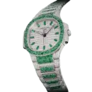 Patek Philippe Nautilus 7118/1453G 'Ladies Haute Joaillerie' White Gold Diamond Emerald Set